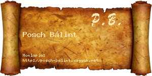 Posch Bálint névjegykártya
